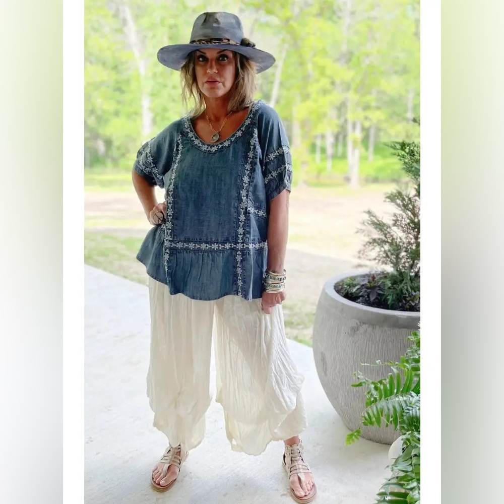 Jaded Gypsy Patchwork Skies Embroidered Top - Picture 4 of 6